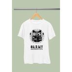 Bts Army Baskılı %100 Pamuklu Yumuşak Doku Bisiklet Yaka Çocuk ve Genç Tshırt - Beyaz - XL