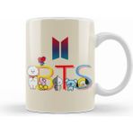 Bts Army BT21 Gıft Kupa Bardak Porselen - 1 Adet - Beyaz - Krem - Renkli - 330 ml