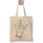Bts Army Bts Jungkook's Hand 01 Bez Çanta Uzun Saplı - Açık Bej - 40 X 40