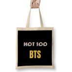 Bts Army Butter 1 On Hot 100 Bez Çanta Uzun Saplı - Açık Bej - 40 X 40