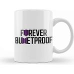 Bts Army Forever Bulletproof 01 Kupa Bardak Porselen - 1 Adet - Beyaz - Siyah - Mor - 330 ml