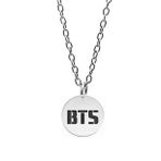 BTS Müzik Grubu Kolye Kadın Erkek Gümüş Kaplama Düz Zincir 60cm