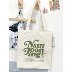 Bts Namjooning Tasarım Ham Bez Tote Bag Çanta, Pinterest Çanta - 10D-Krem