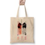 Bts Suga 05 Bez Çanta Uzun Saplı - Açık Bej - 40 X 40