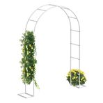 Bu Açık Bahçe Kemeri Kemerli Tırmanma Bitkileri için Ağır Hizmet Çardak Kafesi Gül Pergola Düğün Kemeri Çiçekler Asmalar Balon Destek Kemerler Dekoru, Beyaz Metal (Boyut: 140x230x40CM/4.6x7.5x1.3f