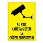 Bu Bina Kamera Sistemi İle Gözetlenmektedir Uyarı Tabelası - 20x30 Alüminyum Kompozit Panel - KC3