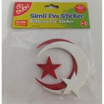 bu-bu simli eva sticker ay ve yıldız bubu-sts047 - Yok