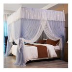 Bu Çift Kişilik Deluxe Yatak Cibinlik Tek Kişilik Çift Kişilik Yatak İçin, Prenses Odası Romantik Dantel Yatak Perdesi Yatak Odası Dekoru (Renk: Mavi, Boyut: 180X200cm/71X79in)