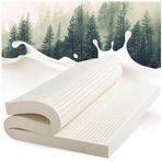 Bu Doğal Lateks Üst, Organik Lateks Yatak Üstü Beyaz Lateks Köpük Yatak Üstü | Ergonomik ve Çevre Dostu Kral, 2,5 cm, 150×220 cm (59x87 inç)