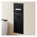 Bu Duvara Monte Duş Kabini Paslanmaz Çelik Çöp Kovası ve Entegre Raflar - Banyo için Yer Tasarrufu Çözümü, Kolay Kurulum, Modern Depolama Çözümü