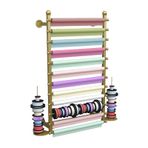 Bu Duvara Monte Kumaş Rulo Depolama Rafı Metal Vinil Ekran Standı Masa Örtüsü Duvar Kağıdı ve Sarıcı için Şık Altın 100x20x120 cm El Sanatları Odaları ve Stüdyolar için İdeal