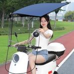 Bu Evrensel Elektrikli Motosiklet Güneşlik Kılıfı, Katlanabilir Elektrikli Bisiklet Gölgeliği, HD Şeffaf Tahta, Elektrikli Scooter Şemsiyesi Su Geçirmez Aksesuarlar, Elektrikli Bisiklet Kılıfı (Mavi B
