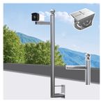 Bu Evrensel Paslanmaz Çelik Duvara Monte Güvenlik Kamerası Standı - Ayarlanabilir CCTV Direk Braketi, Fabrika/Okul için Tüm Hava Gözetleme Direği, 6,6 ft (200 cm) - Dayanıklı ve Güvenli