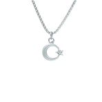 Bu Farklı Minimal Ay Yıldız Örme Zincir Kolye - Gümüş Kaplama - Erkek Kadın Kolye - No:1517