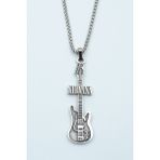 Bu Farklı Nirvana Elektro Gitar Örme Zincir Kolye - Gümüş Kaplama - Erkek Kadın Kolye - NO:1560