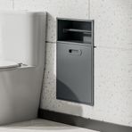 Bu Gömme Paslanmaz Çelik Duş Rafı - Banyo Malzemeleri için Entegre Çöp Kovası ile Su Geçirmez Banyo Mutfak ve Oturma Odası için İdeal
