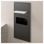 Bu gömme raf, su geçirmez paslanmaz çelik, siyah duş için, dahili çöp kovası ve duvar düzenleyici (60 x 28 x 13,5 cm) banyo malzemeleri için
