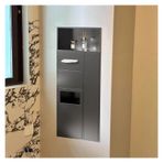 Bu Kakma Paslanmaz S Çöp Kovası Gömme Tuvalet Kağıdı Tutucu & Dahili Sto Raf Gri Tuvalet Alcove Fırça Sto Banyo için