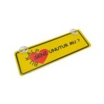 Bu Kalp Seni Unutur Mu? Yazılı Sarı Dekor Plaka Vantuzlu Cam Süsü 22x7.5cm BKSU2