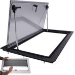 Bu Kamp Arabası Yedek Penceresi, Havalandırma için Acil Durum Çıkışı ve Havalandırma Kapağı olarak hizmet veren Perde (800 x 800 mm) Çift Katmanlı Sürgülü Penceredir