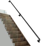 Bu Merdiven korkuluk küpeşte Küpeşte (30cm-600cm), Ferforje Galvanizli Siyah Boru Merdiven Küpeşte, Ev İç ve Dış Mekan Çatı Koridoru Duvara Karşı Kaymaz Küpeşte Çit, Yarasa