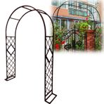 Bu Metal Bahçe Kemeri, Tırmanma Bitkileri için Stand, Balonlar ve Diğer Bahçe ve Parti Süslemeleri için Düğün Kemeri veya Dekorasyon Olarak Hizmet Edebilir (Kahverengi 220 cm). Disp
