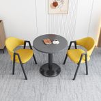 Bu modern masa ve yemek sandalyesi seti, iş müzakereleri, oturma odası, balkon ve yemek odası için modern bir sehpa ile birleştirilir.