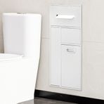 Bu Modern Paslanmaz Çelik Duş - Tuvalet Malzemeleri Tuvalet Kağıdı ve Dahili Çöp Kovası için Gömme Su Geçirmez Banyo Depolama Rafı - Mutfak Otel ve Konut Kullanımı için İdeal
