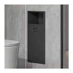 Bu modern paslanmaz çelik duvar rafı, banyo için, gömme raflı, su geçirmez ve entegre çöp kutusu, mutfak, banyo ve yatak odası için idealdir. Una solución de almacenamiento 1000 %