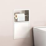 Bu Nizer duş için gömme raf, paslanmaz çelikten ve duvara monte edilmiştir, banyo için idealdir, tuvalet kağıdı tutucusu ve entegre çöp kutusu rafına sahiptir. Mükemmel