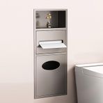 Bu Nizer gömme duş rafı - paslanmaz çelik banyo rafı, entegre tuvalet kağıdı tutucusu ve çöp kovası, koyu gri, 520 x 200 x 135 mm, banyo ve mutfak için idealdir.