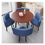 Bu Ofis Resepsiyon Konferans Odası Sehpa, Müzakere Masası, Yemek Masası ve Sandalye Kombinasyonu Masa ve Sandalye Takımı Ev Bahçe Balkon 90 cm (Renk: Mavi)