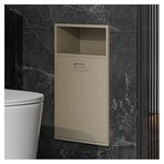 Bu Paslanmaz Çelik Duş Duvarı, Dahili Çöp Kovası ile Çift Katmanlı Dana Rafı Banyo Depolama için Gömme Tasarım Gri - 30 x 78 x 14 cm