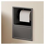 Bu Paslanmaz Çelik Duş Entegre Çöp Kovası, Banyo Depolama için Su Geçirmez Çift Katmanlı Raf, Siyah, 38 X 20 X 12,5 cm (Gri, 23 X 17 X 12 cm)