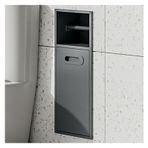 Bu Paslanmaz Çelik Duş, Gömme Tuvalet Kağıdı Tutacağı ve Banyo, Mutfak ve Oturma Odası için Dahili Çöp Kovası Rafı - Kolay Kurulum, Gri, 50x20x14 cm