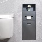 Bu Paslanmaz Çelik Duş Kutusu, Çöp Kovası, Banyo için Su Geçirmez Depolama Rafı, Tuvalet Kağıdı Tutacağı, Gri, 7,8 x 26 x 5,5 inç - Dayanıklı Duş