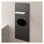 Bu Paslanmaz Çelik Duş Nizer Çöp Kovası, Banyo için Suya Dayanıklı Gömme Depolama Rafı, Duvara Monte Caddesi, Siyah, 52x20x13.5cm