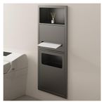 Bu Paslanmaz Çelik Duş Snizer, Entegre Sepetli Su Geçirmez Gömme Depolama Rafı, Duvara Monte Banyo Depolama Rafı (Gri,70 x 28 x 13,5 cm)