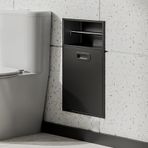 Bu Paslanmaz Çelik Gömme Duş Rafı - Banyo Malzemeleri, Tuvalet Kağıdı ve Entegre Çöp Kovası için Su Geçirmez Depolama Rafı - Mutfak, Oturma Odası için İdeal