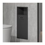 Bu Paslanmaz Çelik Su Geçirmez Duş - Banyo Depolama ve Nization için Gömme Raf ve Dahili Çöp Kovası (Gri, 20x50x14CM)