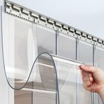 Bu PVC Şerit Perde Panelleri, Komple Kit, Yumuşak ve Esnek, Personel Kapıları, Depolar ve Endüstriyel Alanlarda Isı, Gürültü ve Toz Kontrolü için