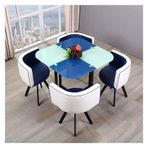 Bu Resepsiyon ve Konferans Odası Sehpası, Müzakere Masası, Ofis Konferans Masası, 4 Sandalyeli Ofis Konferans Masası, Yemek Odası ve Eğlence için 5 Parçalı Set Vintage PU