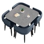 Bu set resepsiyon masası, müzakere masası, kare yemek masası ve 4 sandalye içerir. Müzakere masası ve yemek masası kolay temizlenebilir (mavi, 80 cm/315 inç).