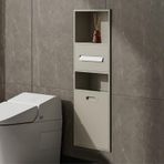 Bu su geçirmez paslanmaz çelik duş rafı, banyo malzemeleri, tuvalet kağıdı ve çöp kutusu için entegre bölmeli banyo, mutfak, oturma odası ve yatak odası için ideal saklama çözümüdür