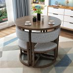 Bu yuvarlak masa ve sandalye seti 4 parça sehpa, balkon, oturma odası, yemek odası, ofis, resepsiyon, eğlence kulübü, balkon, yemek odası, ofis için kombinasyon