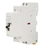 Buachois AC Kontaktör, 2P 25a 220V 50Hz Din Rayı Manuel Kontrol Anahtarlı Ev Bobini Yardımcı 2NA, 2NC Ana Motor Güç Kaynağı Kontrol Devresi Kontrolü(2NC)