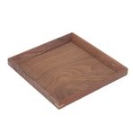 Buachois Ahşap Servis Tepsisi, 15cm/20cm/25cm Kahverengi Dikdörtgen Sofra Tabağı Kare Doğal Ahşap Dekorasyon Restoran Ev Bar Için Meyve Çayı Kahve Tabağı(20 x 20 cm)