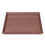 Buachois Ahşap Servis Tepsisi, 20/25 Cm Kahverengi Dörtlü Şekil Sofra Tabağı Kare Ceviz Ahşap Dekorasyon Restoran Ev Bar Için Meyve Çayı Kahve Tabağı(20cm)