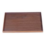 Buachois Ahşap Servis Tepsisi, 30/35/40cm Kahverengi Dikdörtgen Sofra Tabağı Kare Ceviz Ahşap Dekorasyon Meyve çay Kahve Tabağı Restoran Ev Bar Için(30x20cm)