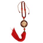 Buachois Çin Feng Shui Buda Araba Kolye 38 Cm Dikiz Aynası Tılsım Sarkık, İyi Şanslar Servet Buda El Guanyin Araba Ev Dekorasyon Için Asılı Süsleme